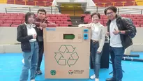 Peruanos crean prototipo de cajero automático que fomenta el reciclaje de botellas. Foto: Andina