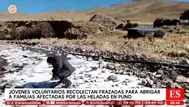 Jóvenes recolectan frazadas para familias en heladas de Puno