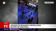 Jóvenes se pelearon a botellazos dentro de discoteca