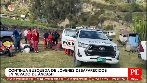 Continúa búsqueda de jóvenes desaparecidos en nevado de Áncash. Foto: América Noticias Continúa búsqueda de jóvenes desaparecidos en nevado de Áncash. Foto: América Noticias
