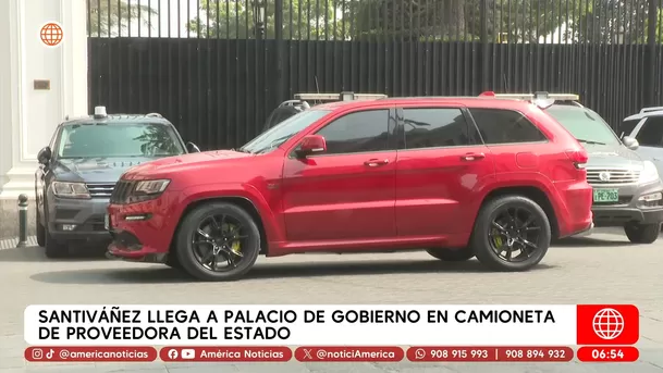 Santiváñez llegó a Palacio de Gobierno en camionera de proveedora del Estado. Foto: Unidad de investigación