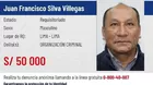 Juan Silva fue incluido en Programa de Recompensas y ofrecen S/ 50 mil por su paradero