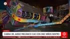 Juego mecánico cae con diez niños dentro en Chosica