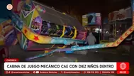 Juego mecánico cae con diez niños dentro en Chosica