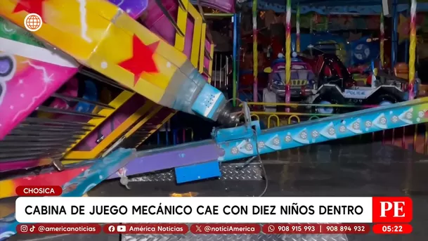Juego mecánico cae con diez niños dentro en Chosica. Foto: América Noticias Juego mecánico cae con diez niños dentro en Chosica. Foto: América Noticias