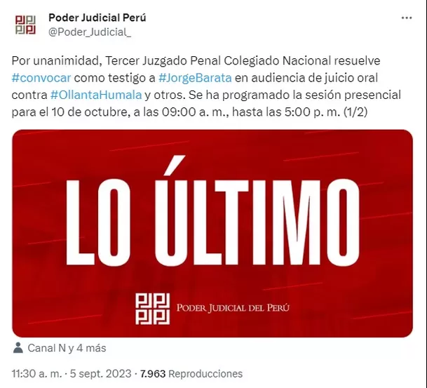 Foto: Poder Judicial