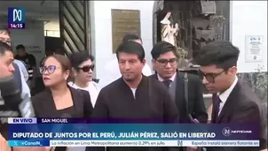El diputado de Juntos por el Perú, Julián Pérez Mallqui, se pronunció luego de recuperar su libertad tras permanecer detenido por una denuncia por presunta agresión física y psicológica contra una mujer./ Video: Canal N