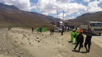 La Carretera Central lleva más de una hora bloqueada. Foto: Fentecamp