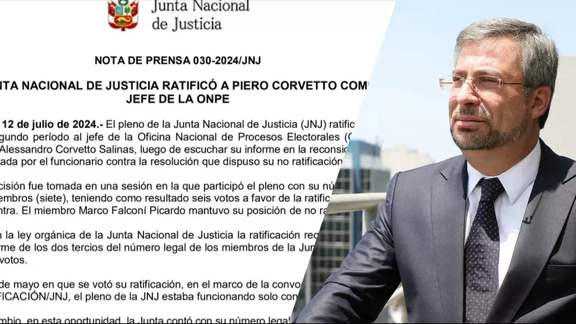 Junta Nacional de Justicia ratificó a Piero Corvetto como jefe de la ONPE