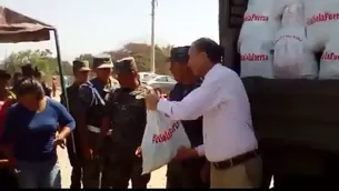 Entrega de ayuda humanitaria en Trujillo. Foto: América Noticias