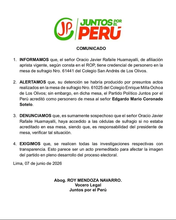 Fuente: Juntos por el Perú