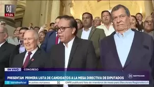 Roberto Sánchez presentó este sábado las listas de candidatos del bloque Consenso por la Democracia para la elección de las mesas directivas del Senado y de la Cámara de Diputados del nuevo Congreso bicameral./ Video: Canal N