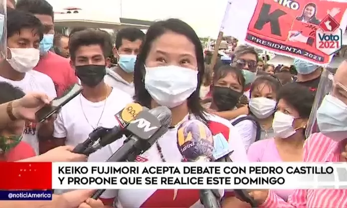 Keiko Fujimori acepta debate con Pedro Castillo y propone que se ...