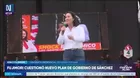 Keiko Fujimori cuestionó nuevo plan de gobierno presentado por Roberto Sánchez