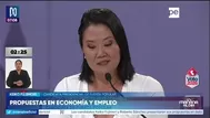 Keiko Fujimori defiende autonomía del BCR y propone reformas para impulsar empleo, inversión y apoyo a emprendedores