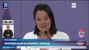 La candidata de Fuerza Popular planteó garantizar seguridad jurídica, reformar Sunat y Sunafil, y reactivar programas de financiamiento para las micro y pequeñas empresas./ Video: Canal N