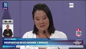 La candidata de Fuerza Popular planteó garantizar seguridad jurídica, reformar Sunat y Sunafil, y reactivar programas de financiamiento para las micro y pequeñas empresas./ Video: Canal N