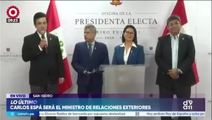 Presidenta electa, Keiko Fujimori, presentó a Carlos Espá como próximo ministro de Relaciones Exteriores./ Video: Canal N