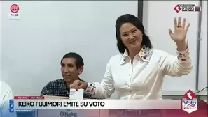 Candidata presidencial de Fuerza Popular acudió a sufragar tras su desayuno electoral en San Juan de Lurigancho./ Video: América Noticias
