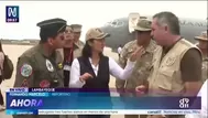 Presidenta Fujimori llega a Chiclayo y anuncia jornada de supervisión ante riesgo por El Niño