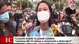 Keiko Fujimori sobre Vladimir Cerrón: Mañana iré yo misma a Huancayo a buscarlo. Video: América