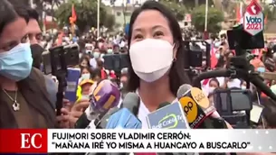 Keiko Fujimori sobre Vladimir Cerrón: Mañana iré yo misma a Huancayo a buscarlo. Video: América