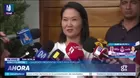 Keiko Fujimori afirma que el voto del extranjero les da “mucho aliento” y llama a respetar el conteo oficial