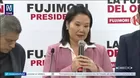 Keiko Fujimori pide reconocer los resultados y apuesta por reunificar al país