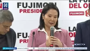 Candidata de Fuerza Popular señala que entiende la situación de su rival, pero recuerda que ella reconoció los resultados en procesos anteriores./ Video: Canal N