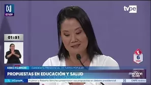 La candidata de Fuerza Popular presentó sus propuestas en salud y educación durante el debate presidencial, con énfasis en la atención médica, la lucha contra la anemia y el apoyo a los escolares./ Video: Canal N
