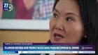Keiko Fujimori ratifica que pedirá facultades a Congreso para seguridad