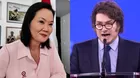 Keiko Fujimori recibió saludo del mandatario Javier Milei