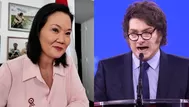 Keiko Fujimori recibió saludo del mandatario Javier Milei