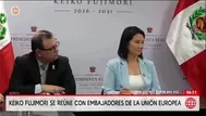 Keiko Fujimori se reunió con embajadores de la Unión Europea previo a la toma de mando