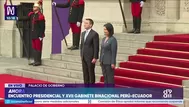 Keiko Fujimori y Daniel Noboa se reúnen en Palacio de Gobierno para fortalecer la cooperación entre Perú y Ecuador