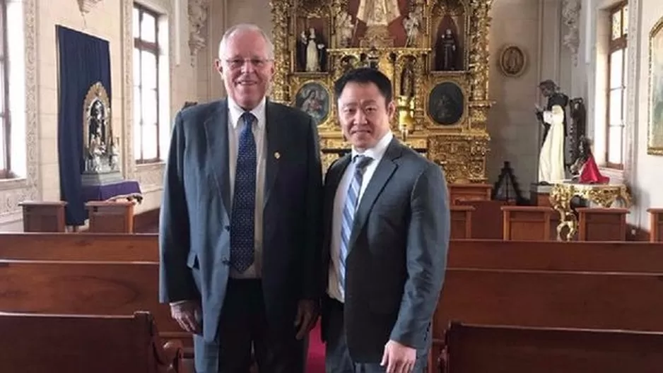 Presidente Pedro Pablo Kuczynski y Kenji Fujimori. Foto: Agencia Andina