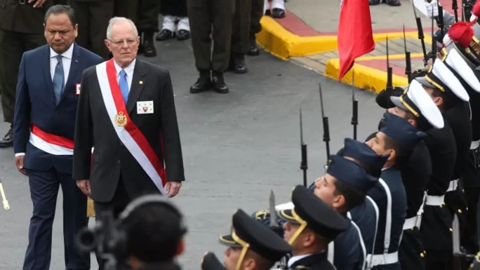 Presidente Kuczynski preside el Desfile Militar. Foto: Andina