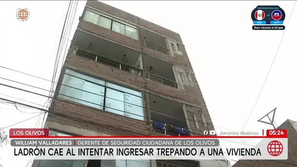 Ladrón cae de tercer piso en Los Olivos. Foto: América Noticias