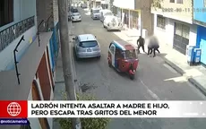 Ladrón intenta asaltar a madre e hijo, pero escapa tras gritos del menor - Noticias de liberado