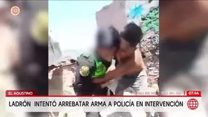 Ladrón intentó arrebatar arma a policía en intervención en El Agustino. Foto y video: América Noticias