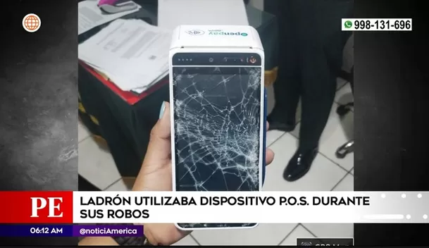 Delincuente utilizaba POS | Imagen: América Noticias Delincuente utilizaba POS | Imagen: América Noticias