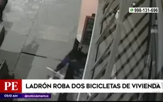 Ladrón roba dos bicicletas de vivienda en San Juan de Miraflores - Noticias de juan-silva