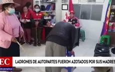 Ladrones de autopartes fueron azotados por sus madres - Noticias de cajamarca