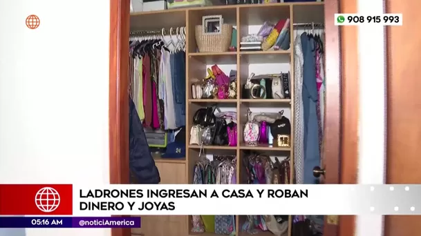 Ladrones ingresan a casa y roban dinero y joyas en La Molina. Foto: América Noticias