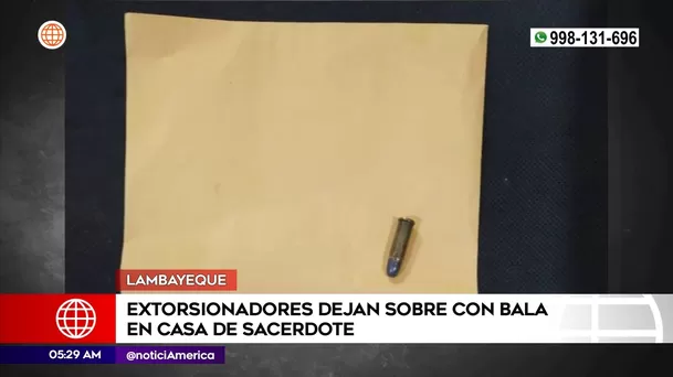 Delincuentes extorsionan a sacerdote en Lambayeque. Foto: América Noticias