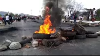 Protesta en Olmos. Foto: captura de video