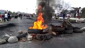 Protesta en Olmos. Foto: captura de video