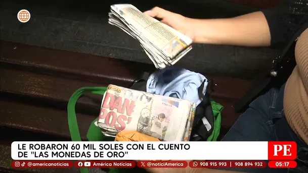Le robaron 60 mil soles con el cuento de las monedas de oro. Foto: América Noticias Le robaron 60 mil soles con el cuento de las monedas de oro. Foto: América Noticias