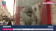 Leones chinos del Barrio Chino de Lima son protegidos con vidrios