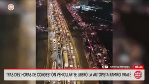 Liberan la autopista Ramiro Prialé tras diez horas de caos. Foto y video: América Noticias